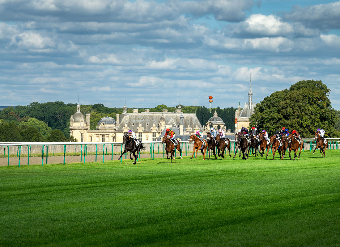 Canadian On Track Accident Insurance - Races Riding Horses on a Track With Trees in the Background